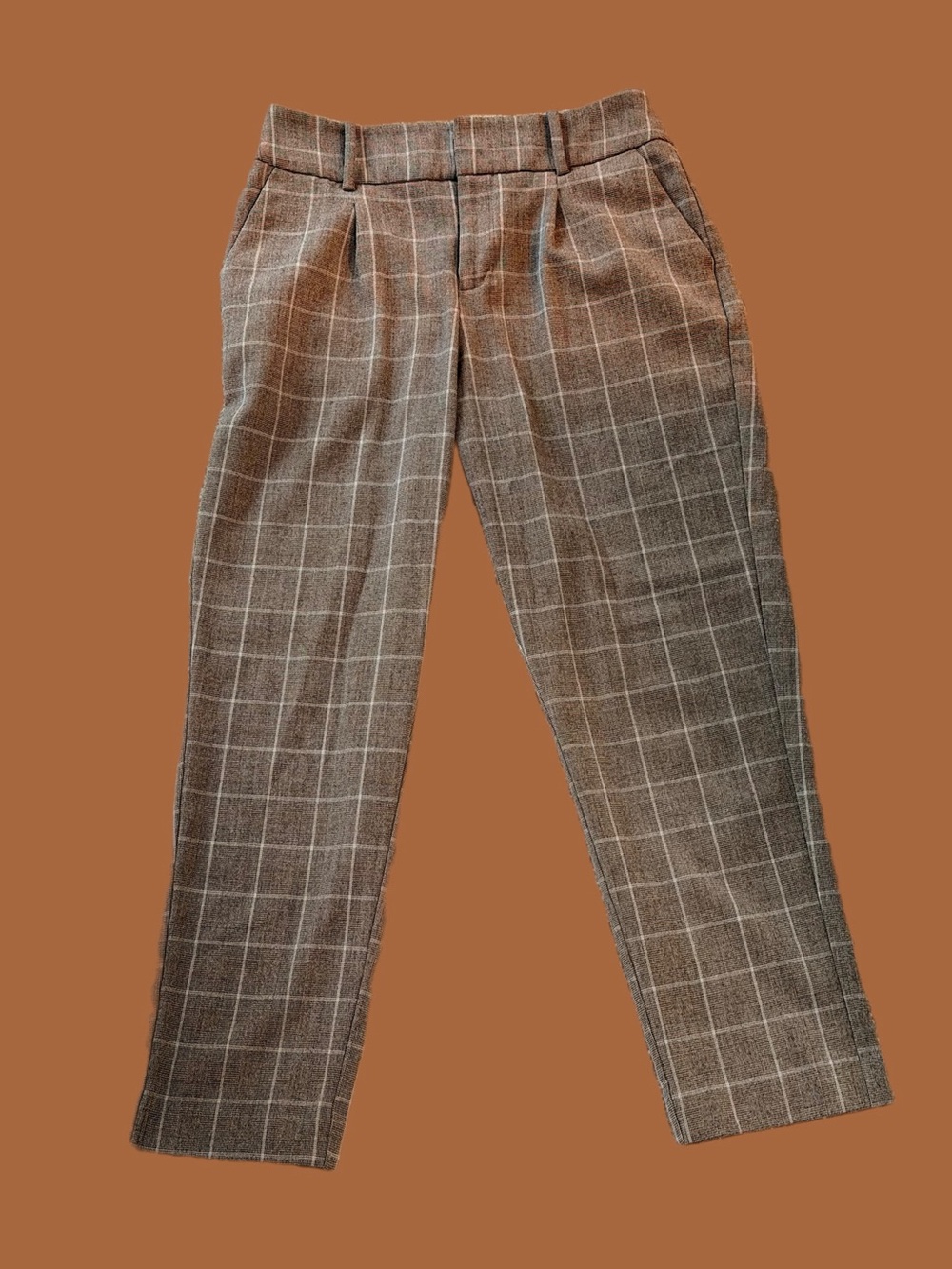 Universal Thread Brown Plaid Cropped Trousers